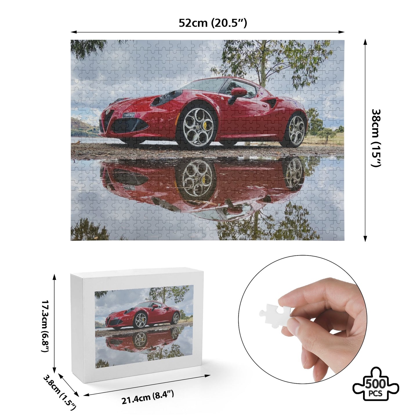 One Off Designs - Jigsaw Puzzle (500 Pcs) - Alfa Romeo 4C - Lake Hume Bellbridge Victoria