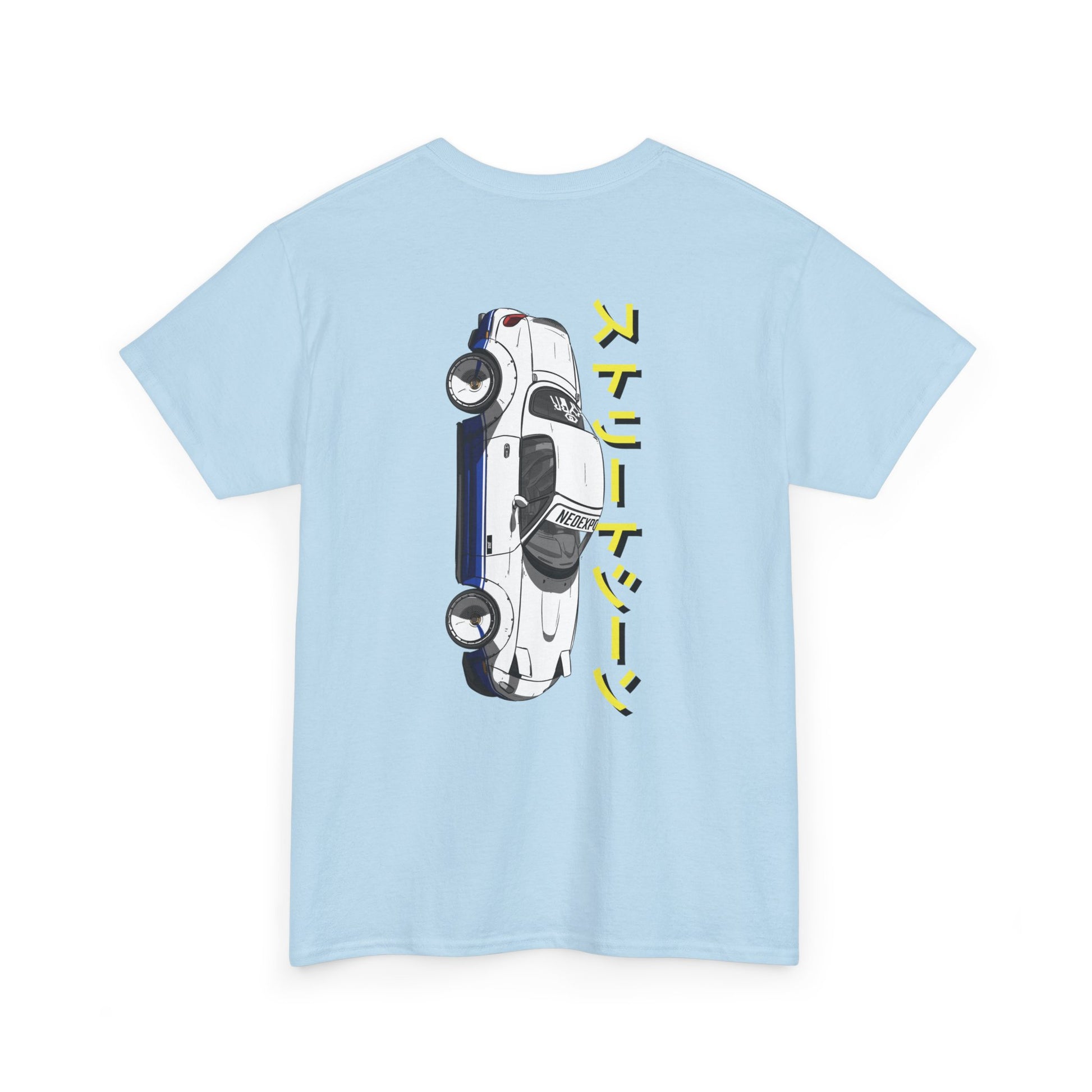 StreetScene - Gildan Heavy Cotton Tee - Mazda MX5 with Japanese Lettering - Light Blue - Back