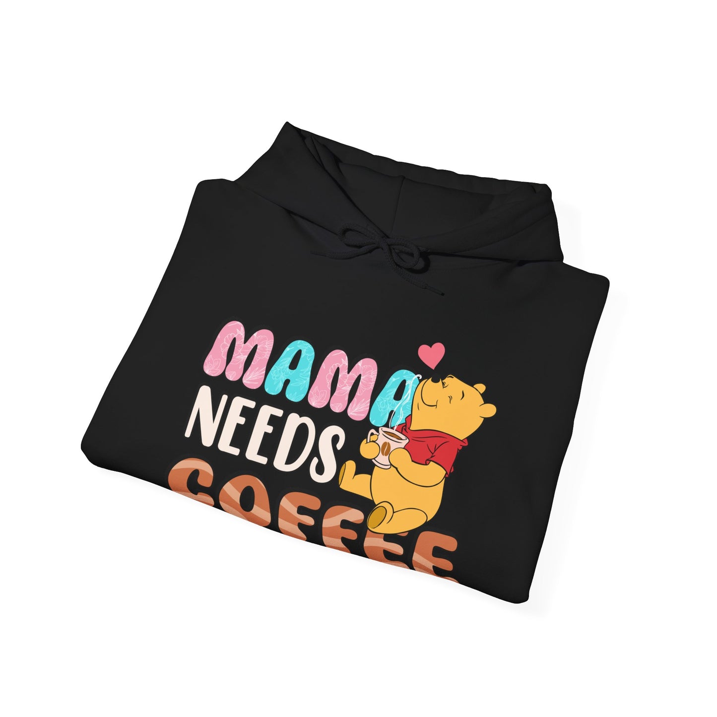 One Off Designs - Unisex Heavy Blend Hoodie - Mama Need Coffee Pooh Bear