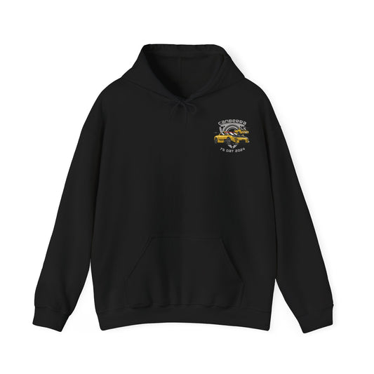 Canberra 7s Day - Gildan Unisex Hoodie with branded with a Mazda RX-7 and Rotor (Standard)