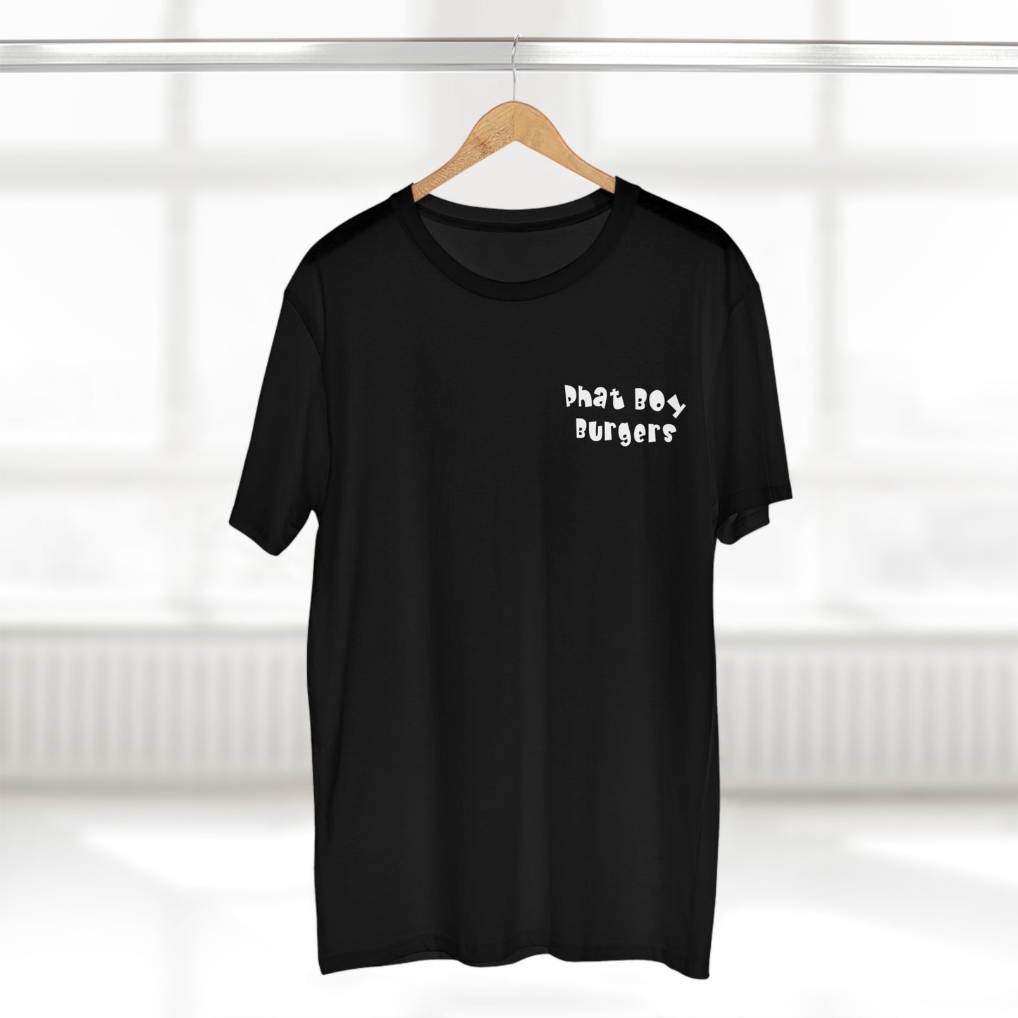 Phat Boy Burgers - AS Colour Staple Tee - White writing with Logo (Premium)