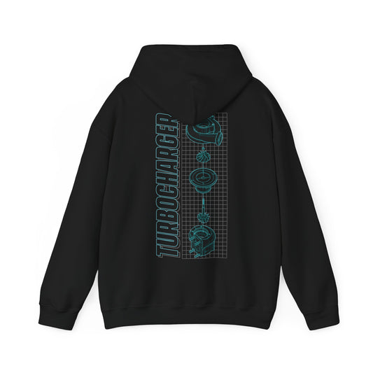 All Designs - Gildan Unisex Heavy Blend Hooded Sweatshirt - Exploded Turbocharger