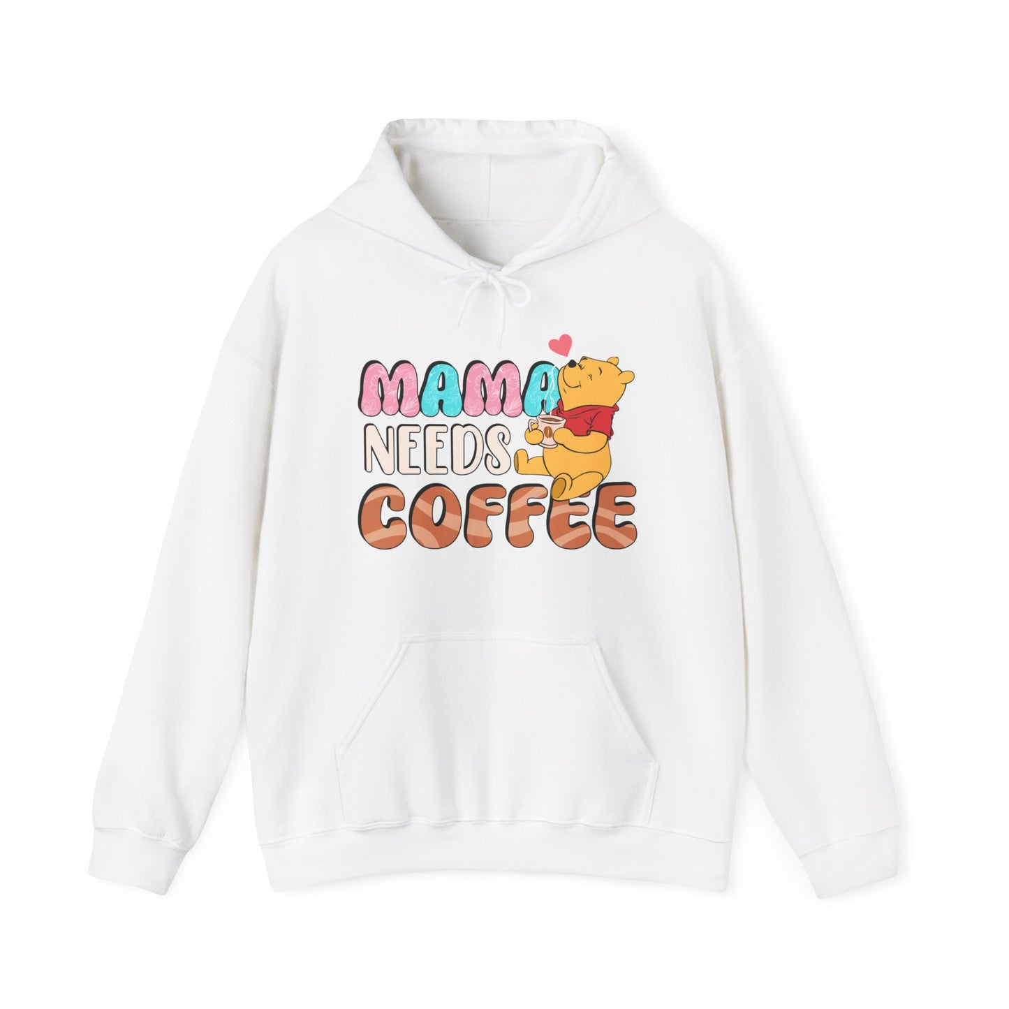 One Off Designs - Unisex Heavy Blend Hoodie - Mama Need Coffee Pooh Bear