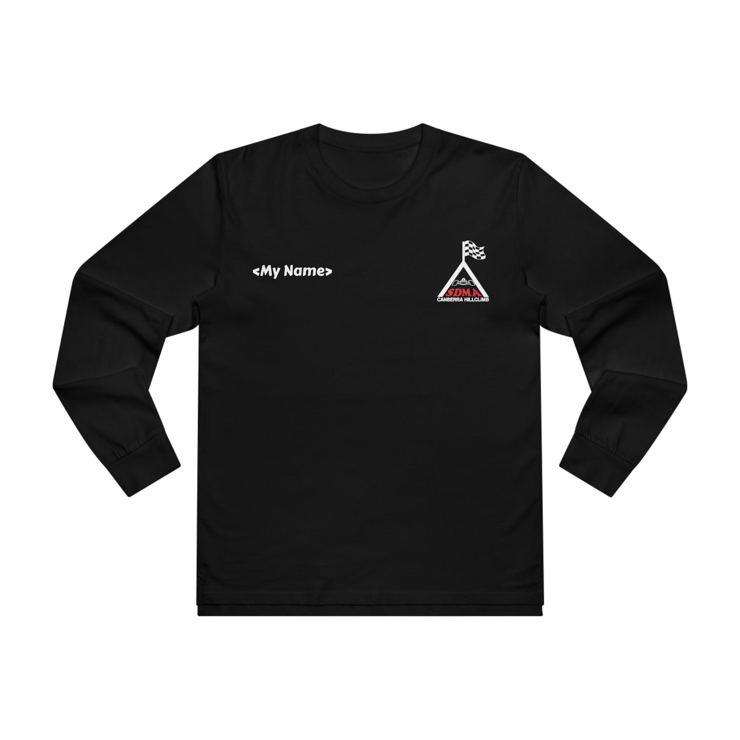 Tri-Series - SDMA - Men's Hillclimb Challenge Longsleeve Tee - Black - Front - Custom