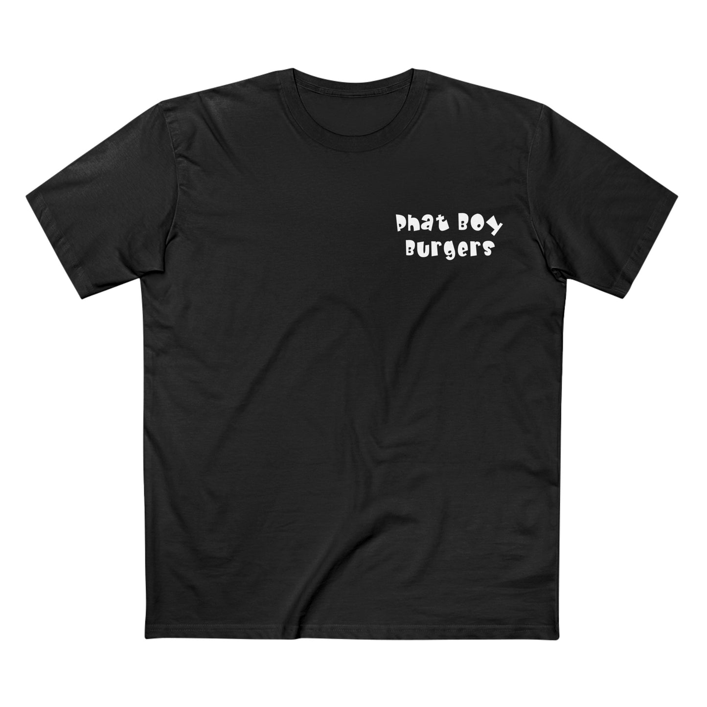 Phat Boy Burgers - AS Colour Staple Tee - White writing with Logo (Premium)