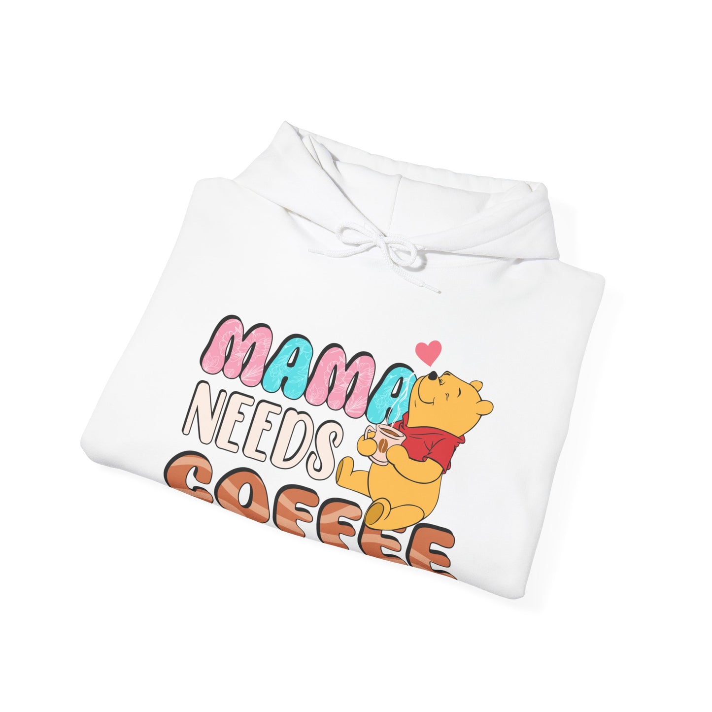 One Off Designs - Unisex Heavy Blend Hoodie - Mama Need Coffee Pooh Bear